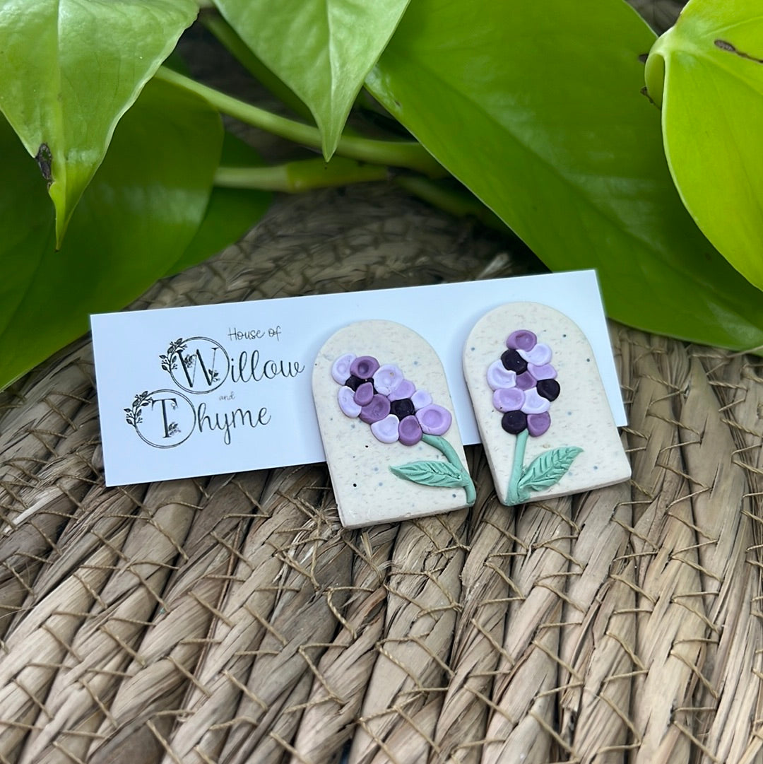 Summer Garden Lavender Large Arch Studs