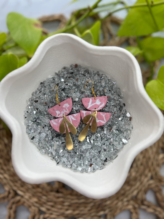 Pink Floral Dangles