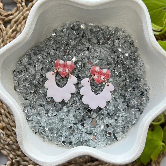 Red Scalloped Dangles