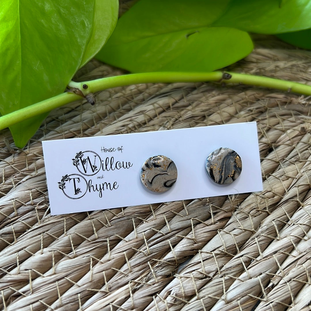 Leopard Speckled Moon Studs