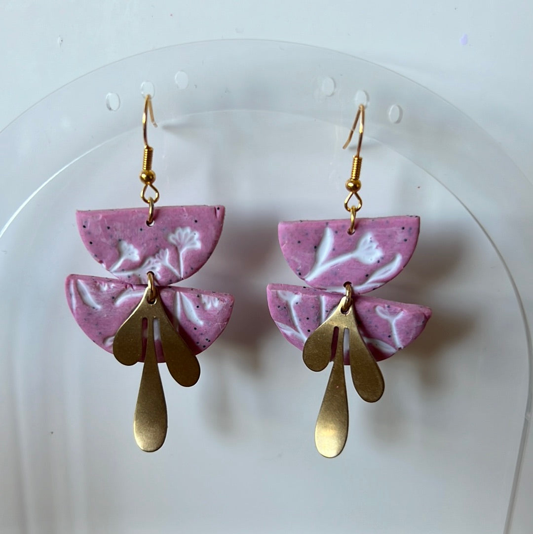 Pink Floral Dangles