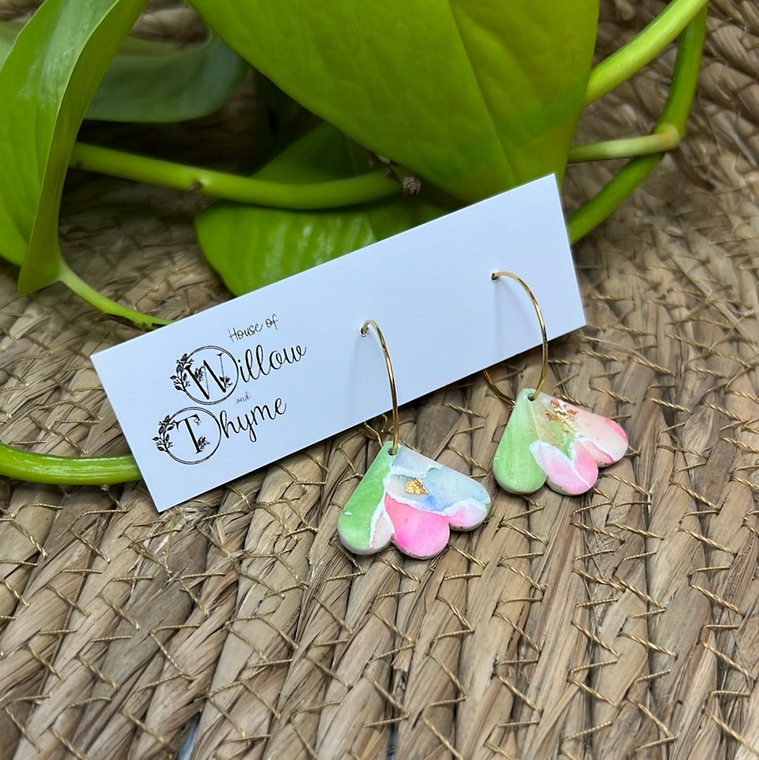 Watercolour Flower Petal Mini Dangles